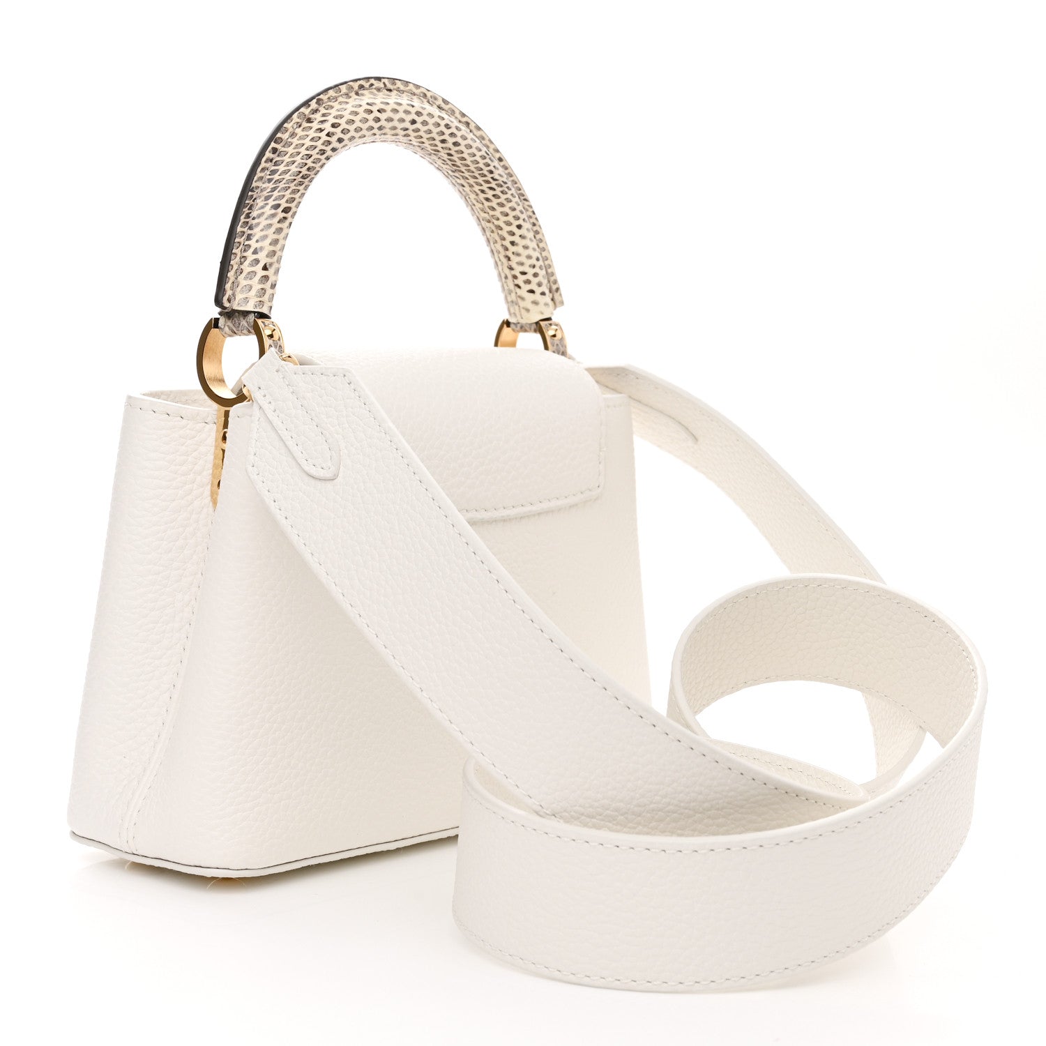 Louis Vuitton Taurillon Ayers Capucines Mini White Snow White 3 of 10
