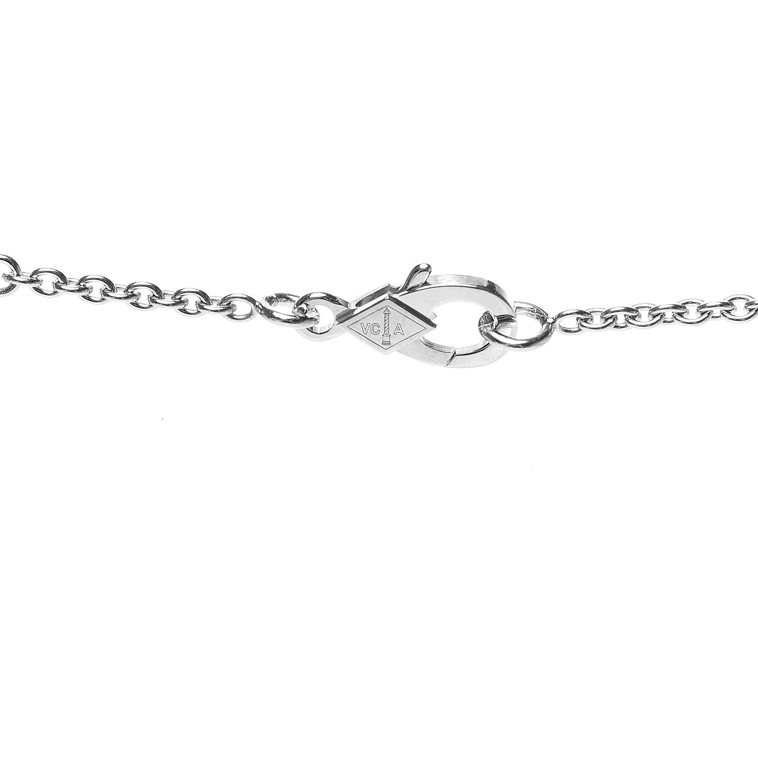 Van Cleef & Arpels 18K White Gold Diamond Pure Alhambra Pendant Necklace 6 of 7