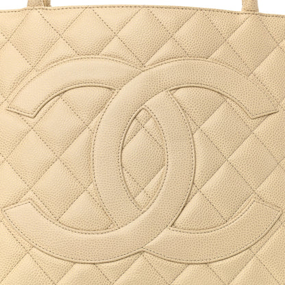Chanel Caviar Quilted Medallion Tote Beige 8 of 13