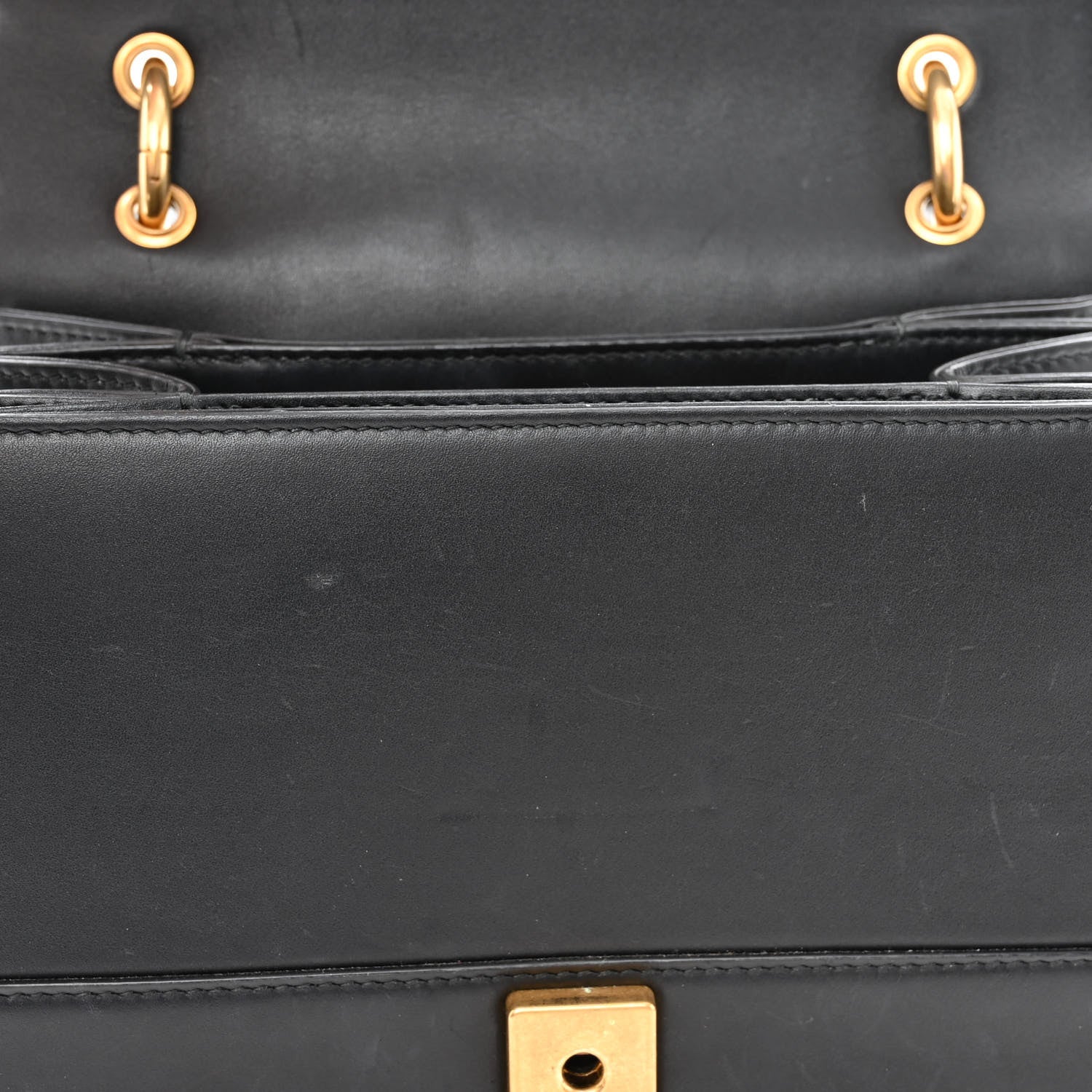 Gucci Calfskin Sylvie Web Small Queen Margaret Top Handle Bag Black 12 of 13
