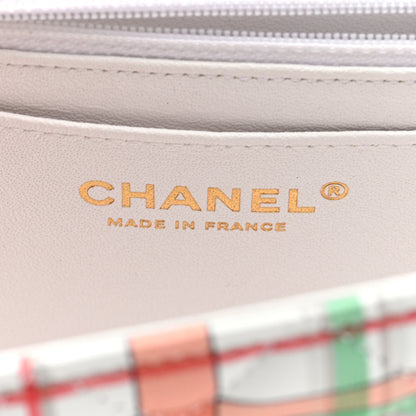 Chanel Calfskin Quilted Plaid Printed Small Single Flap White Multicolor 6 of 10