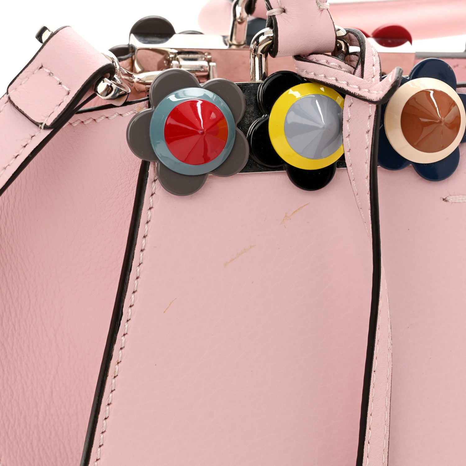 Fendi Vitello Dolce Plexiglass Flowerland Studded Mini 3Jours Tote Peonia Multicolor 11 of 11