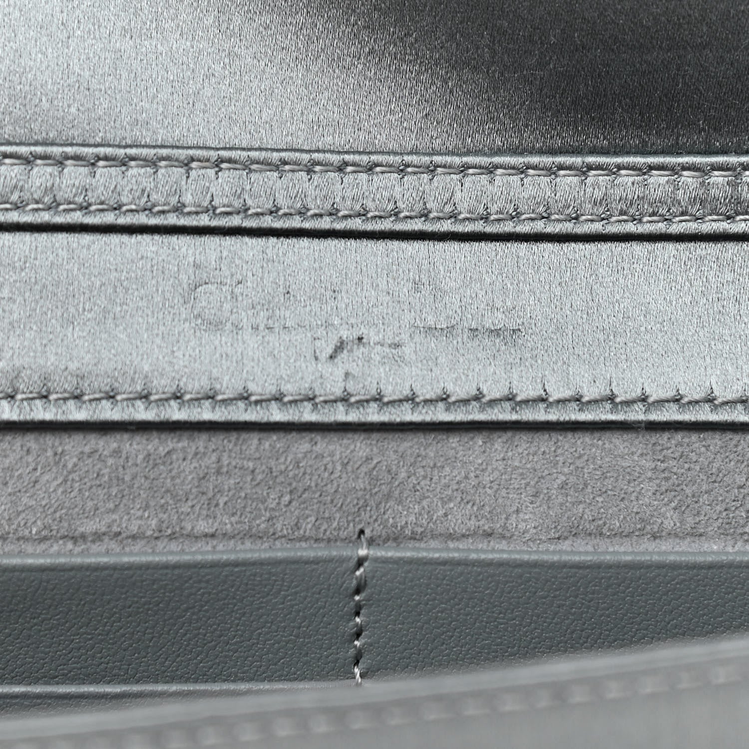 Christian Dior Satin Diorama Wallet on Chain Pouch Blue Gray 6 of 9
