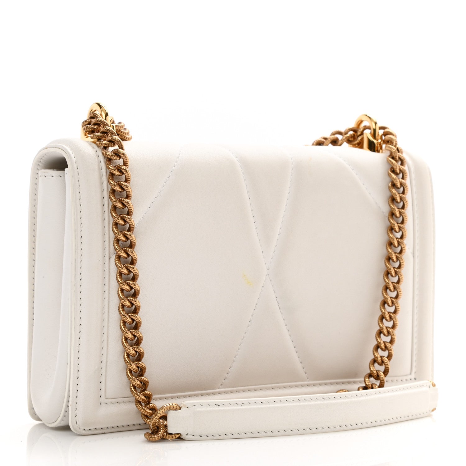 Dolce & Gabbana Calfskin Mini Devotion Crossbody Bag White 3 of 13