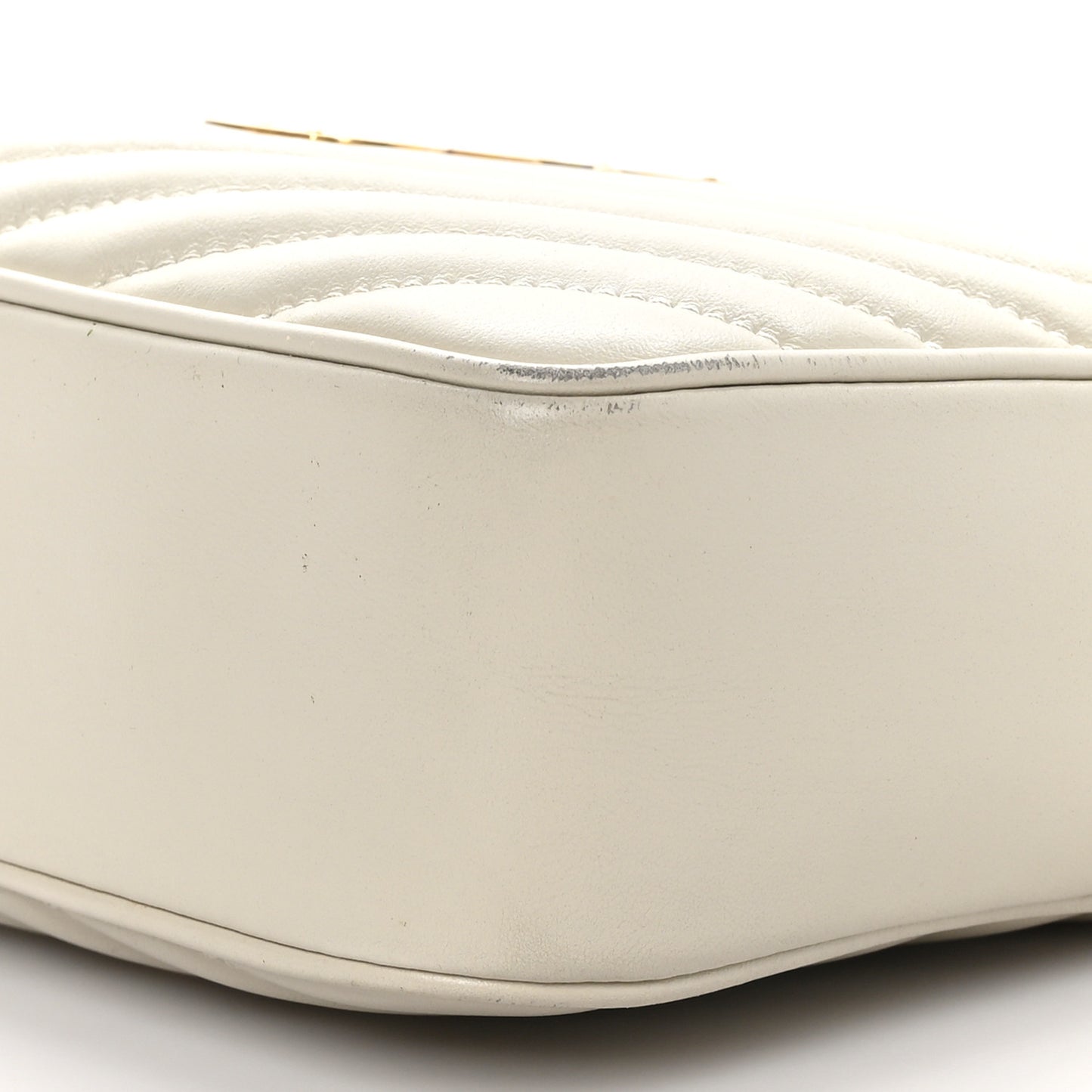 SAINT LAURENT Calfskin Matelasse Monogram Lou Camera Bag Crema Soft