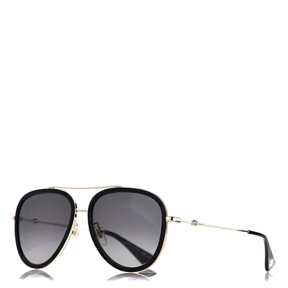 Gucci Aviator Sunglasses GG0062S Black Gold 1 of 9