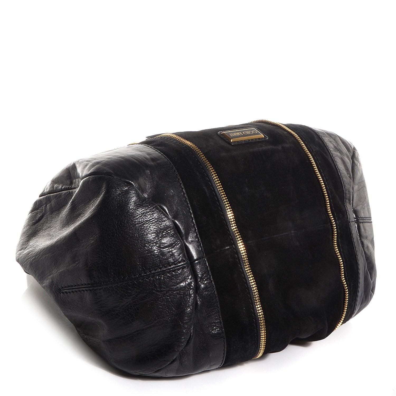 Jimmy Choo Leather Suede Mandah Tote Black 4 of 8