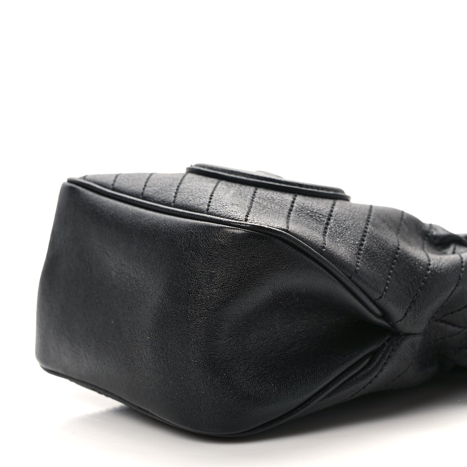 Gucci Sakai Be Green Calfskin Diagonal Stitched Mini Blondie Bucket Bag Black 9 of 13