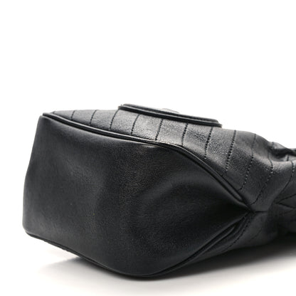 Gucci Sakai Be Green Calfskin Diagonal Stitched Mini Blondie Bucket Bag Black 9 of 13