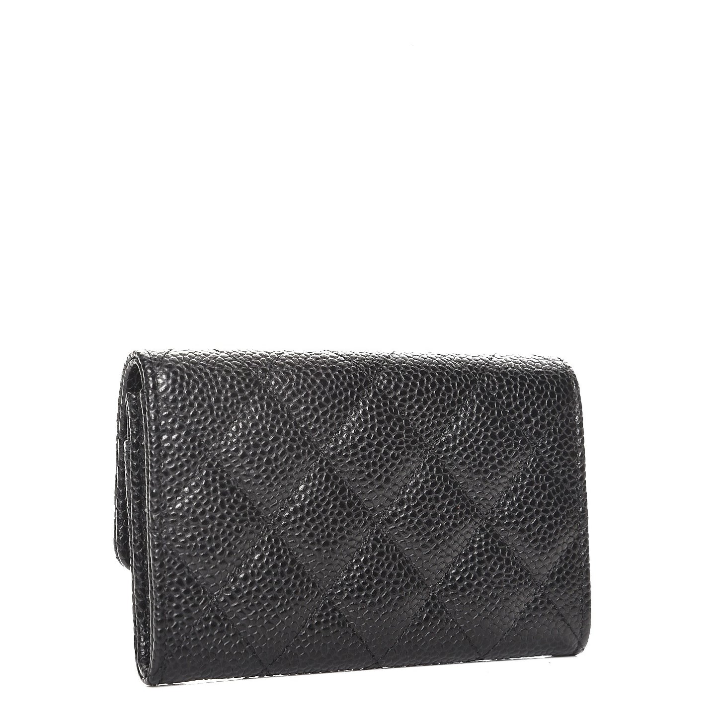 Caviar Quilted Card Holder Black