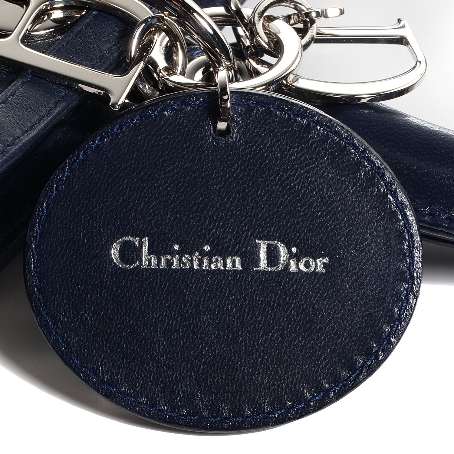 Christian Dior Lambskin Cannage Medium Granville Tote Navy Blue 9 of 9