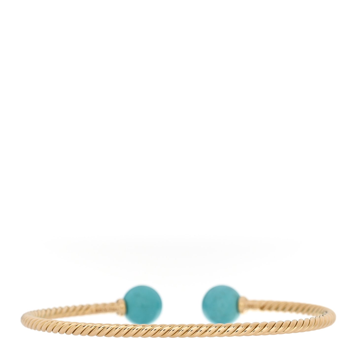 18K Yellow Gold Turquoise 8.5mm Solari Bead Bracelet