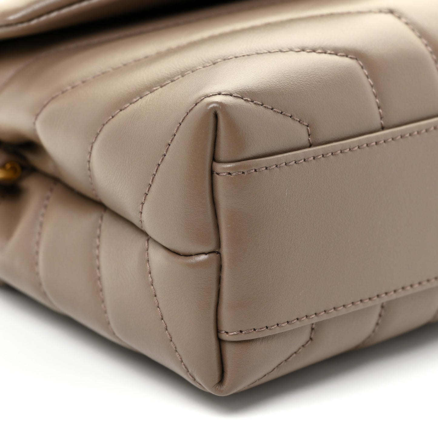 Calfskin Y Quilted Monogram Toy Loulou Crossbody Bag Taupe