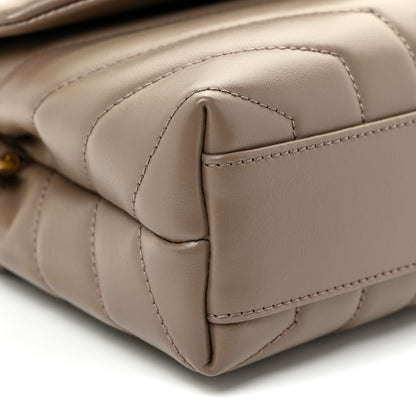 Saint Laurent Calfskin Y Quilted Monogram Toy Loulou Crossbody Bag Taupe 9 of 12