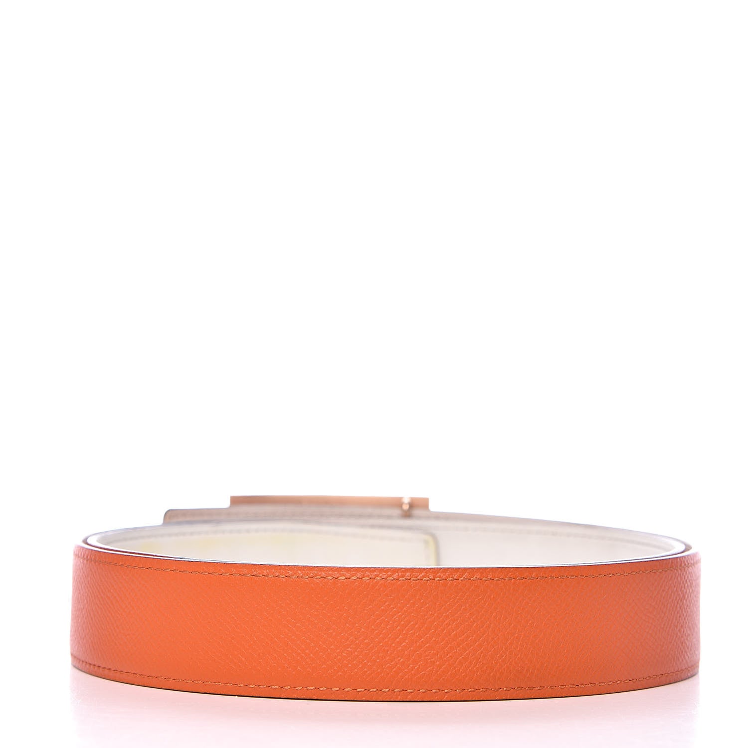 Hermes Epsom Swift 32mm Collier De Chien CDC Belt 95 Orange White 3 of 8