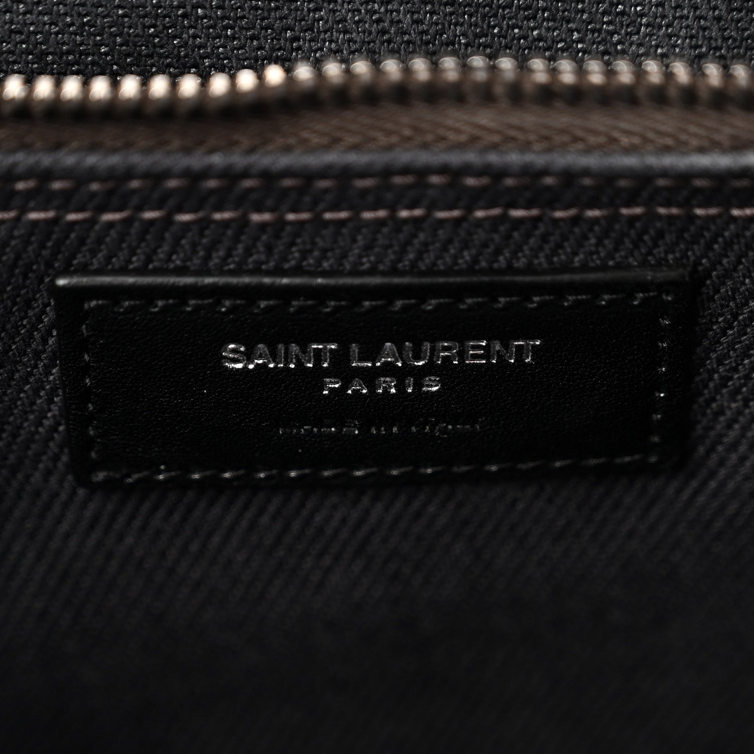Saint Laurent Linen Calfskin Rive Gauche North South Tote Grey 6 of 10