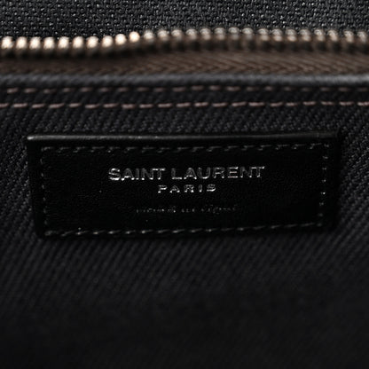 Saint Laurent Linen Calfskin Rive Gauche North South Tote Grey 6 of 10