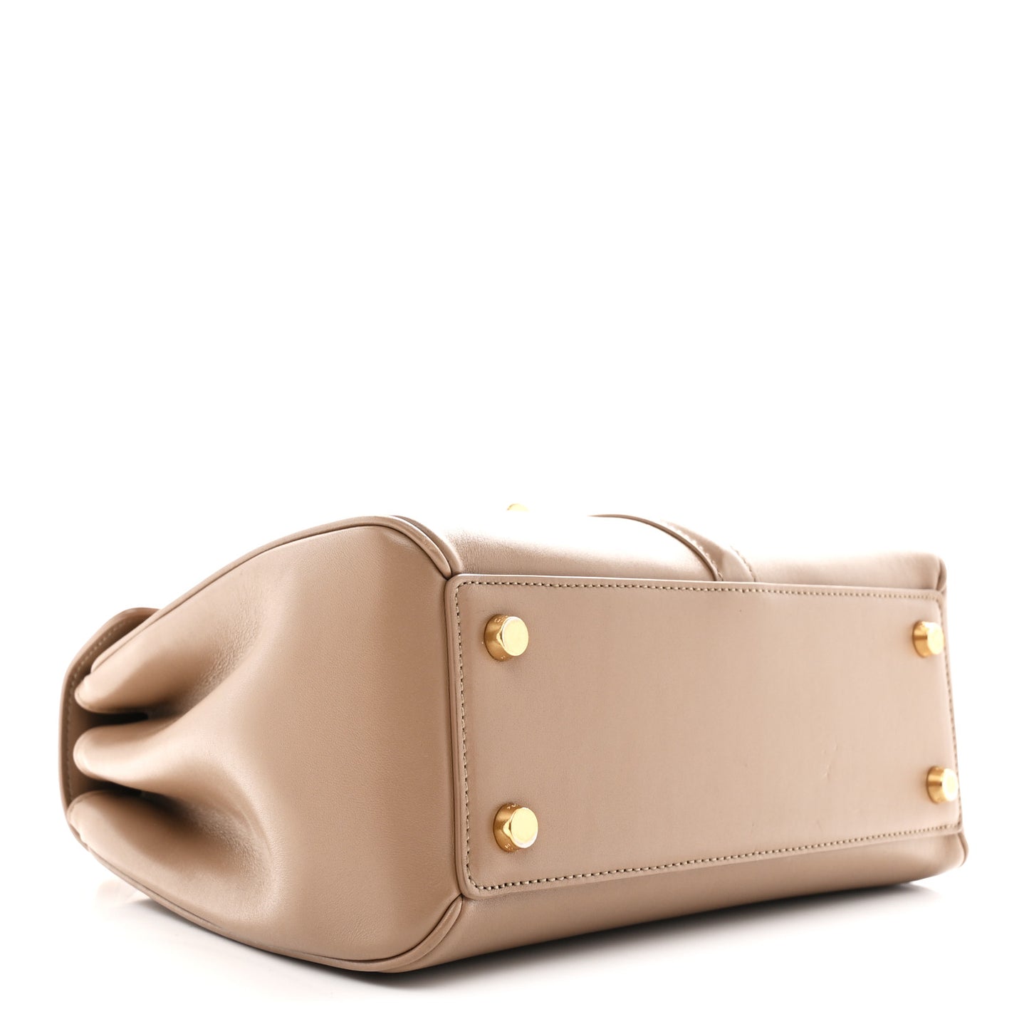 Satinated Calfskin Small 16 Top Handle Bag Beige