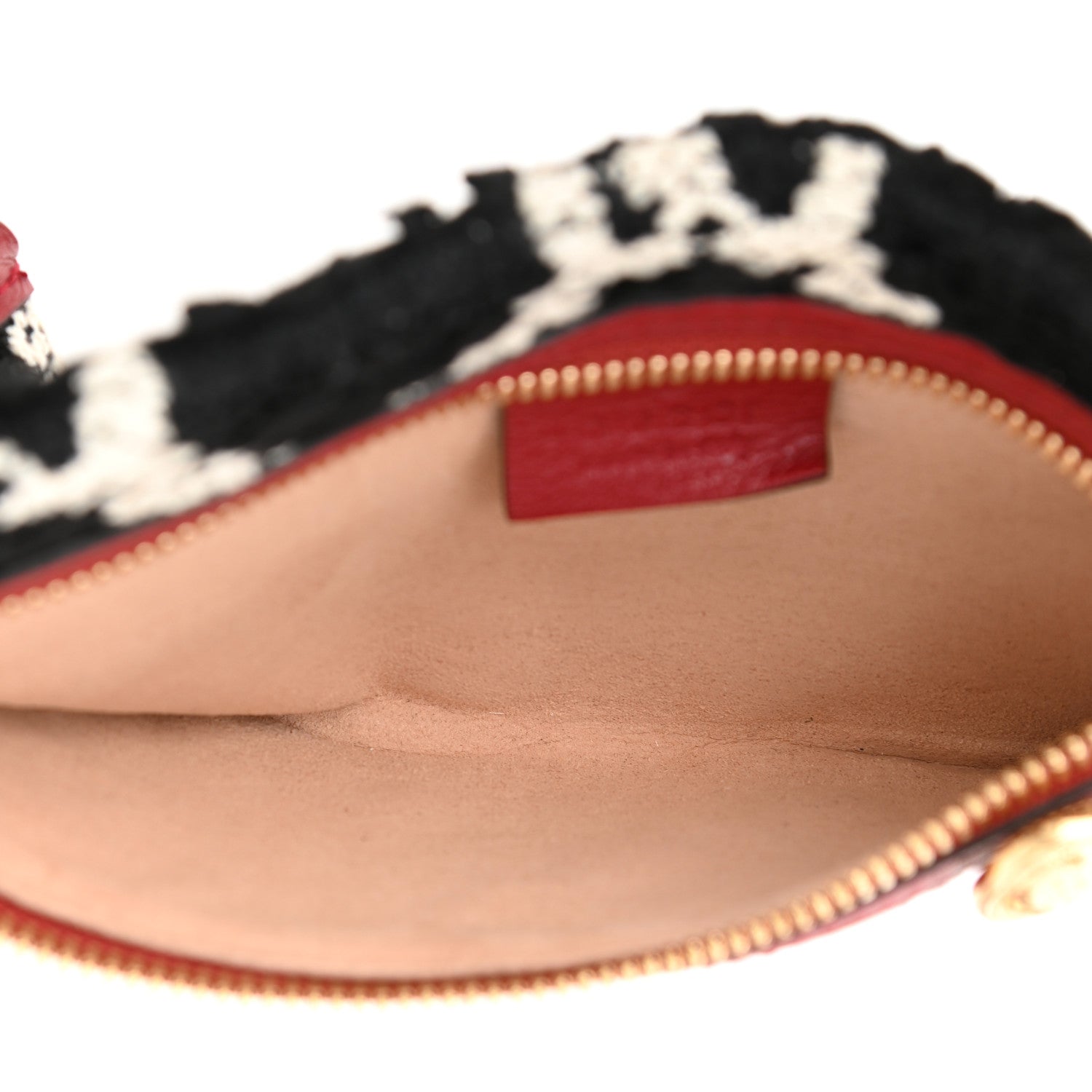 Gucci Tweed GG Monogram Large Rajah Chain Tote Romantic Cherry Black White 7 of 11