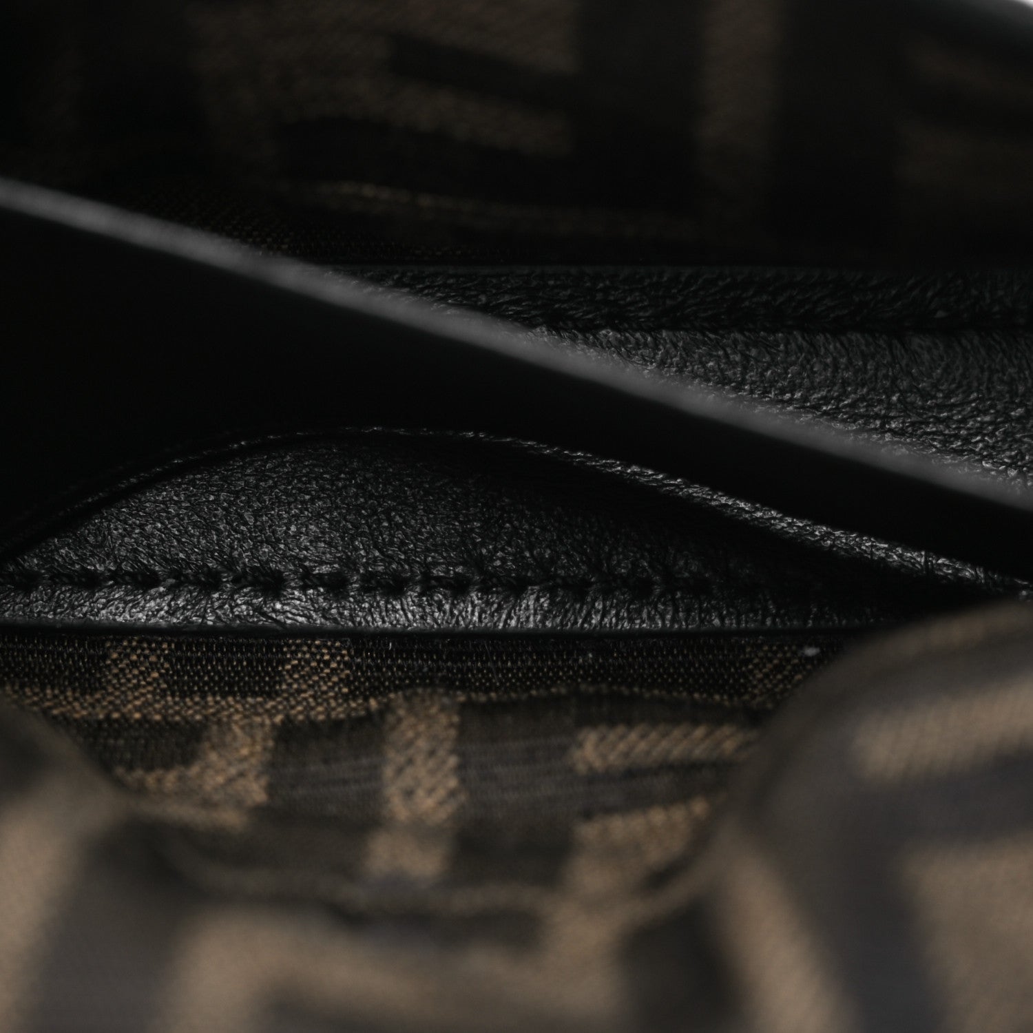 Fendi Fabric Jacquard FF 1974 Nano Maxi Buckle Baguette Charm Tobacco Moro Black 6 of 16