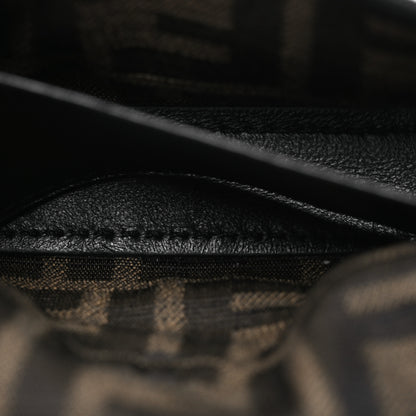 Fendi Fabric Jacquard FF 1974 Nano Maxi Buckle Baguette Charm Tobacco Moro Black 6 of 16