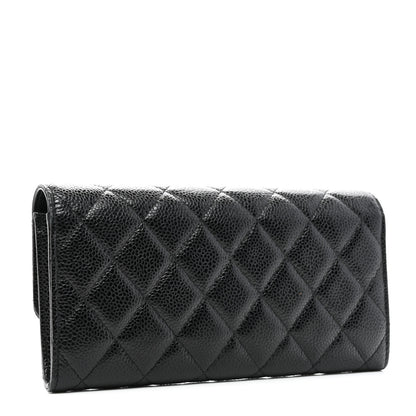Chanel Caviar Quilted Large Gusset Flap Wallet Black 3 of 10