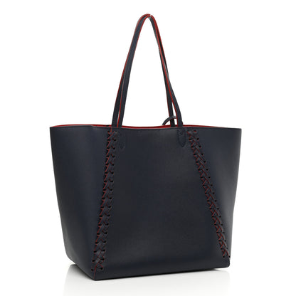 Louis Vuitton Calfskin Braided Lockme Cabas Marine Rouge 3 of 10