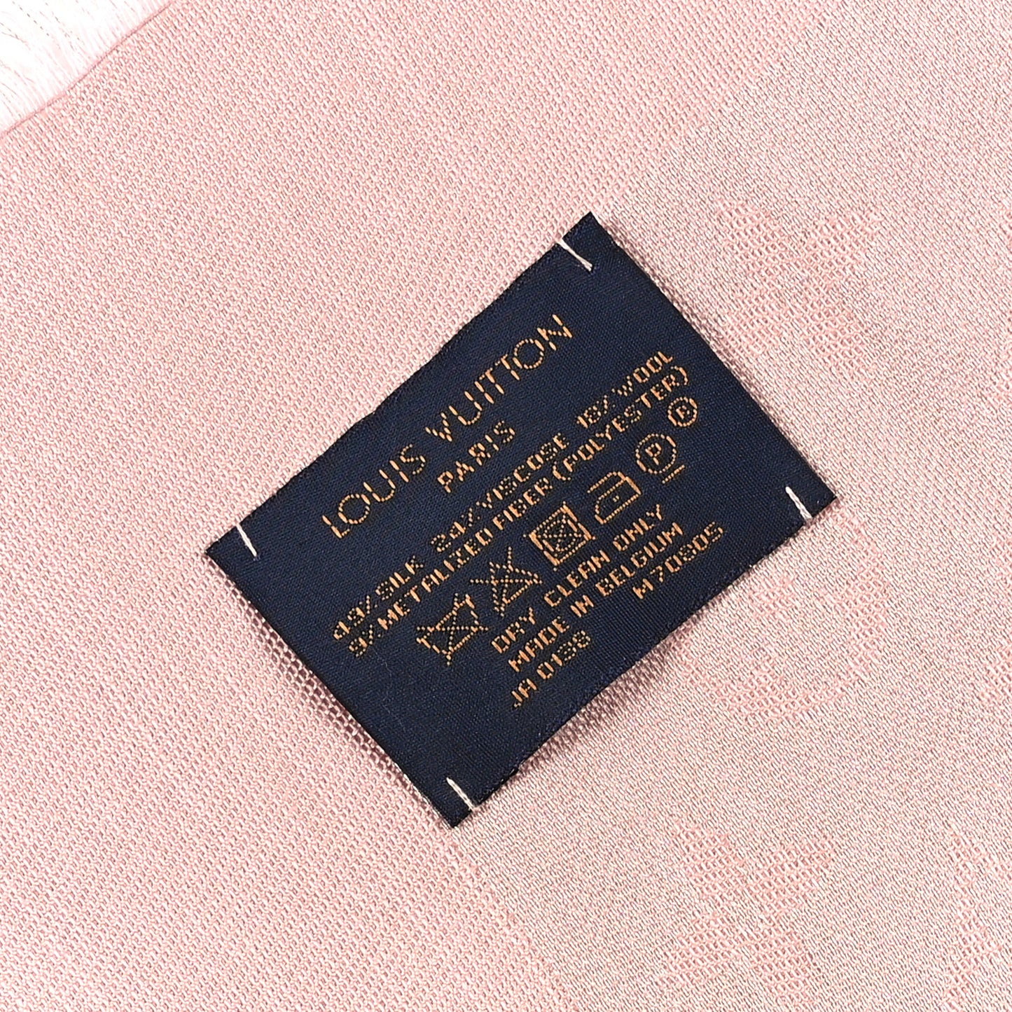 Silk Lurex Wool Monogram Shine Shawl Rose Velours