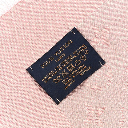 Louis Vuitton Silk Lurex Wool Monogram Shine Shawl Rose Velours 3 of 3