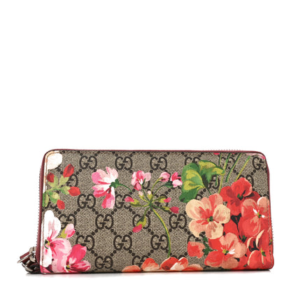 Gucci GG Supreme Monogram Blooms Wrist Wallet Beige Multicolor Beige Multicolor Dry Rose 1 of 8