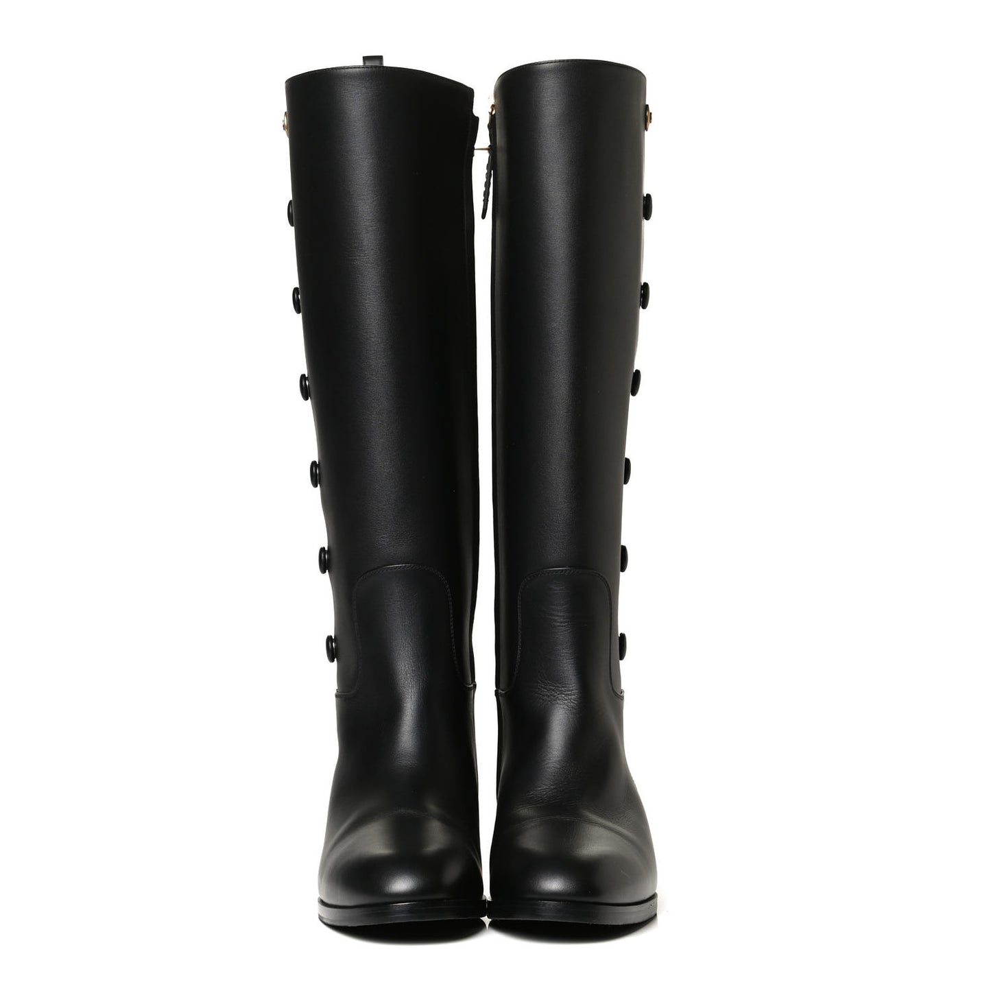 Calfskin Buttons Lifford Knee High Boots 38 Black