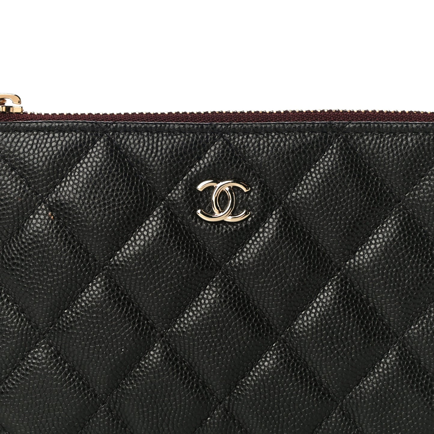 Caviar Quilted Small Cosmetic Case Black