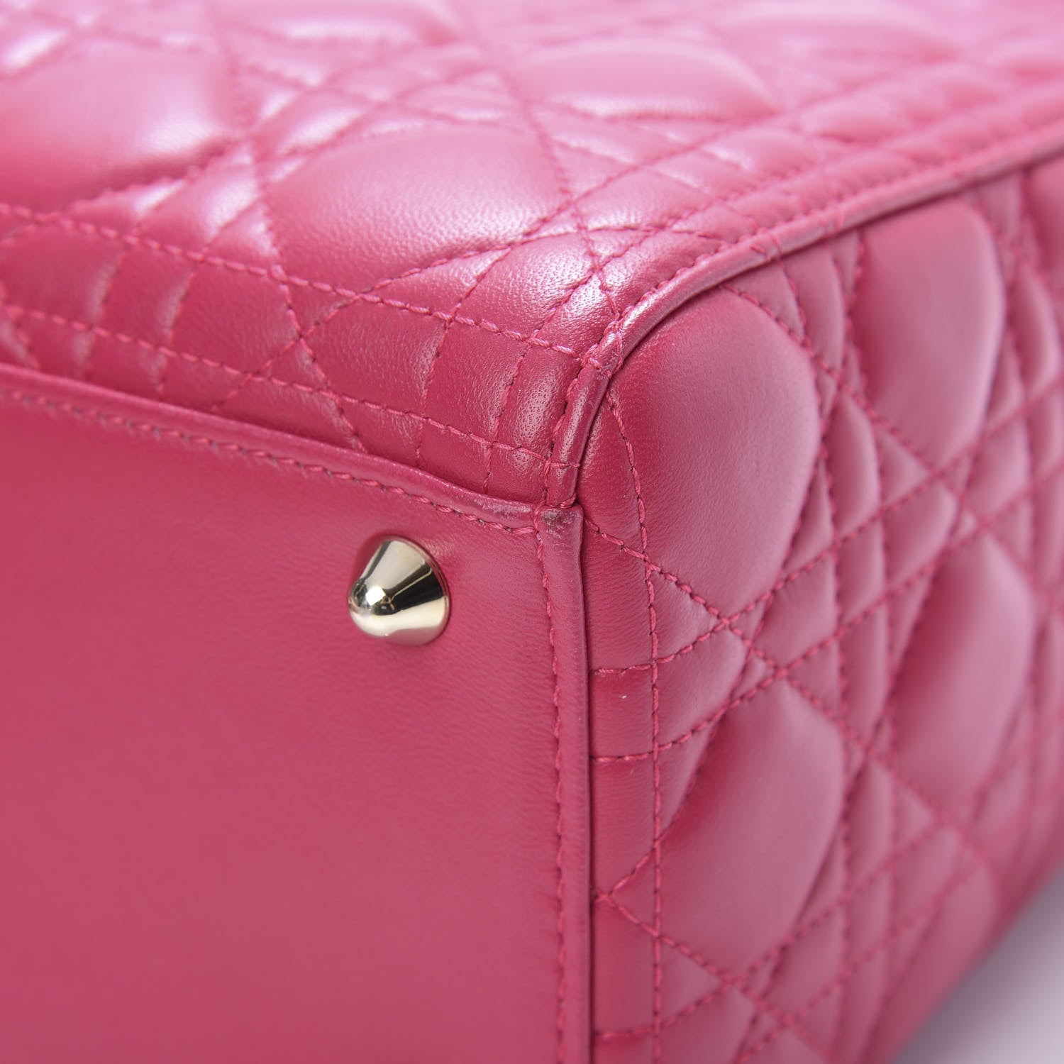 Christian Dior Lambskin Cannage Large Lady Dior Pink 10 of 14