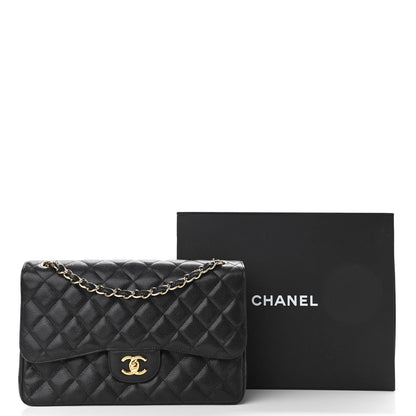 Chanel Caviar Quilted Jumbo Double Flap Black 11 of 11