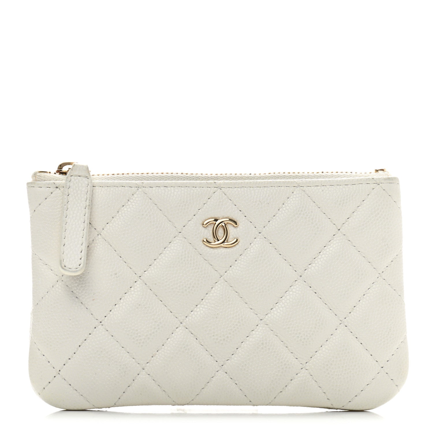 Chanel Caviar Quilted Small Cosmetic Case White 1 of 7