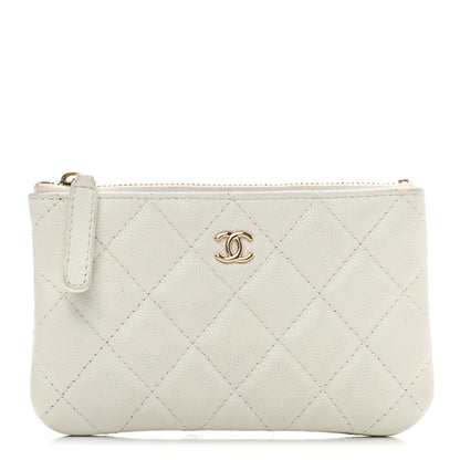 Chanel Caviar Quilted Small Cosmetic Case White 1 of 7
