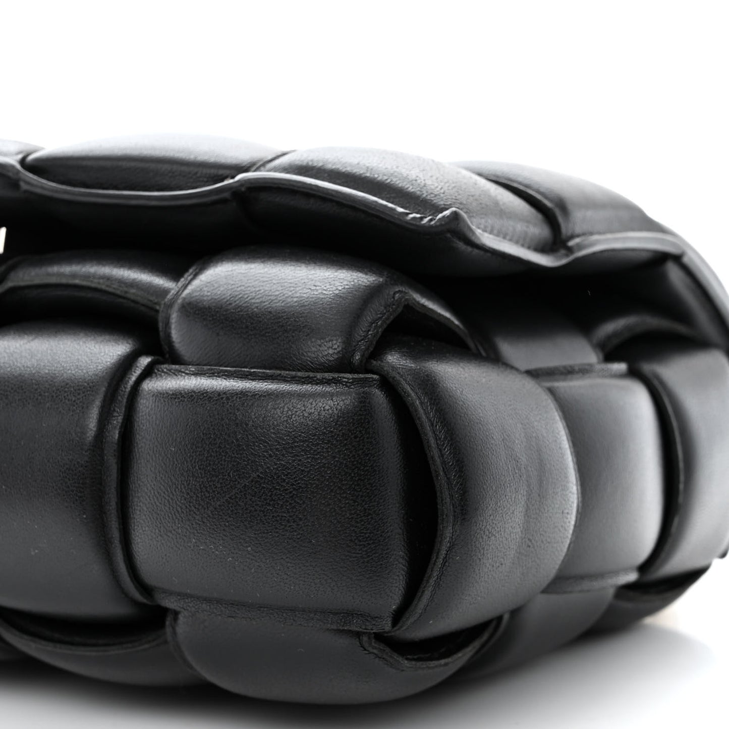 Lambskin Maxi Intreccio Padded Chain Cassette Crossbody Bag Black