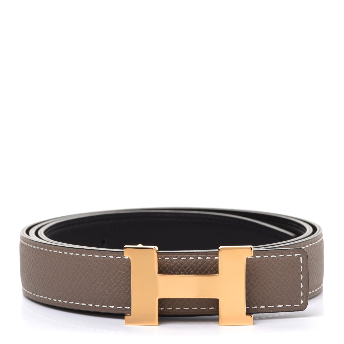 Swift Epsom 24mm Mini Constance H Belt 85 Black Etoupe