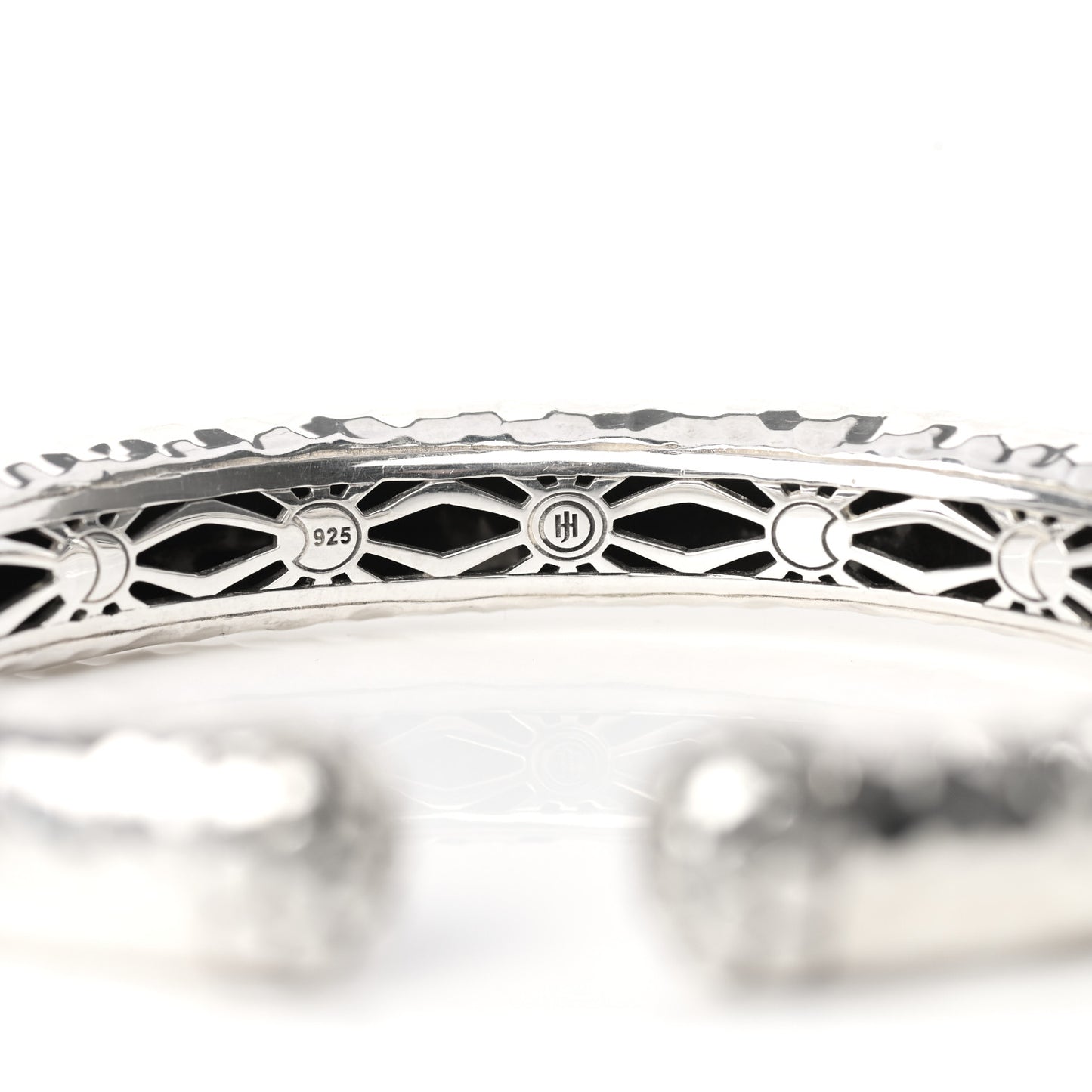 Sterling Silver Hammered Dot Kick Cuff Bracelet