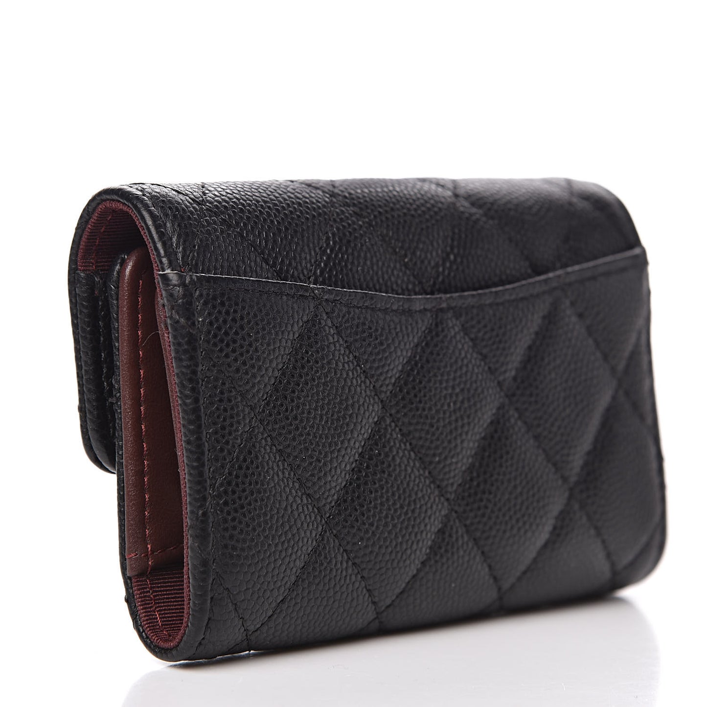 Caviar Quilted Classic 4 Key Holder Wallet Black