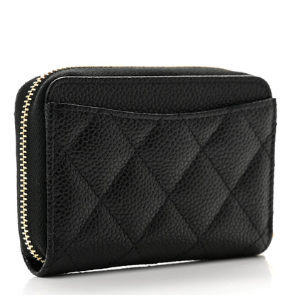 Chanel Caviar Quilted Zip Coin Purse Black 3 of 7