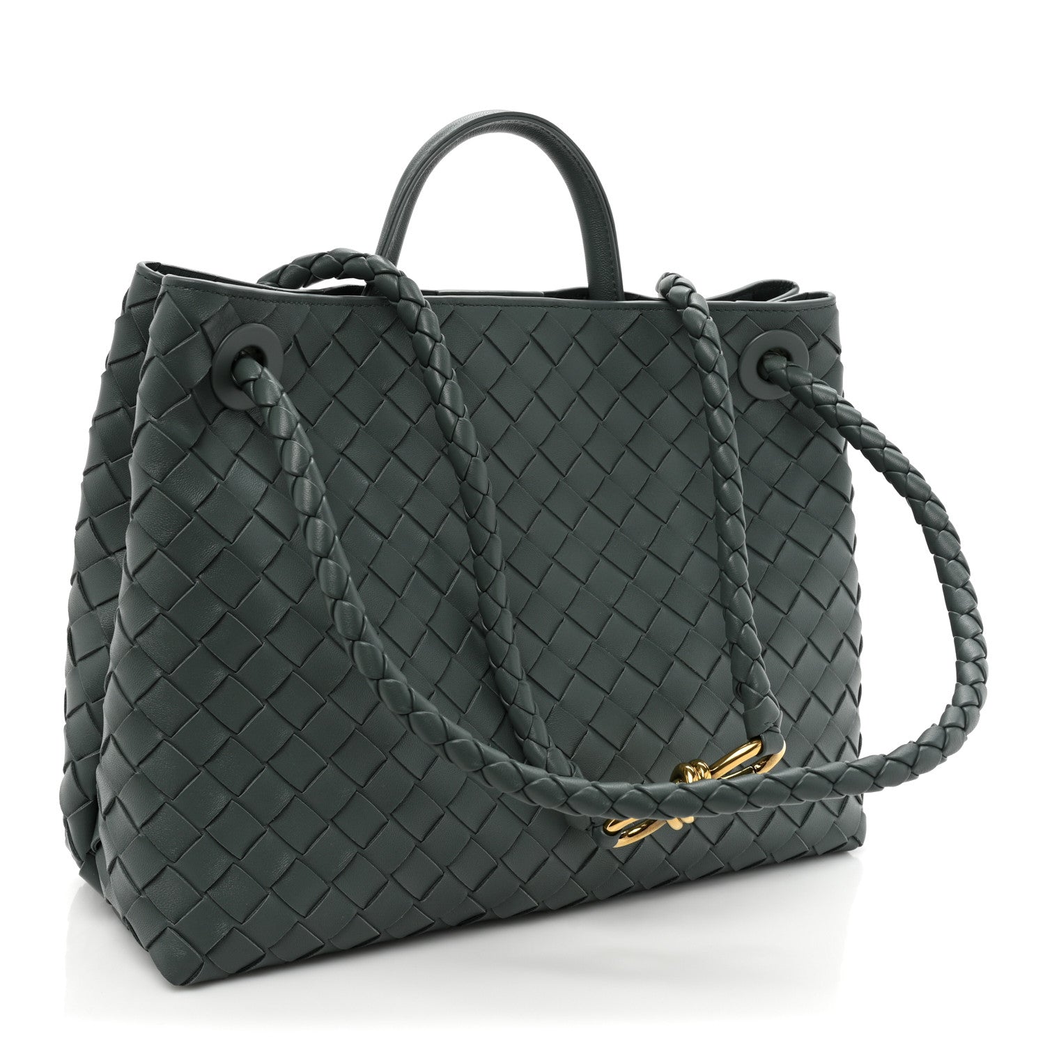 Bottega Veneta Nappa Intrecciato Medium Andiamo Shoulder Bag Slate 3 of 12