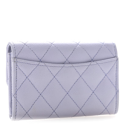 Chanel Caviar Quilted Flap Card Holder Wallet Light Purple 3 of 10