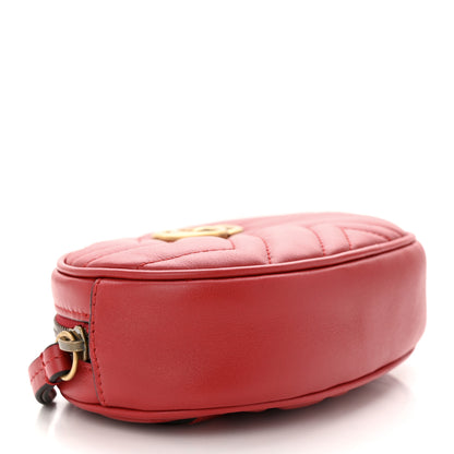 Gucci Calfskin Matelasse GG Marmont Belt Bag 95 38 Hibiscus Red 4 of 11