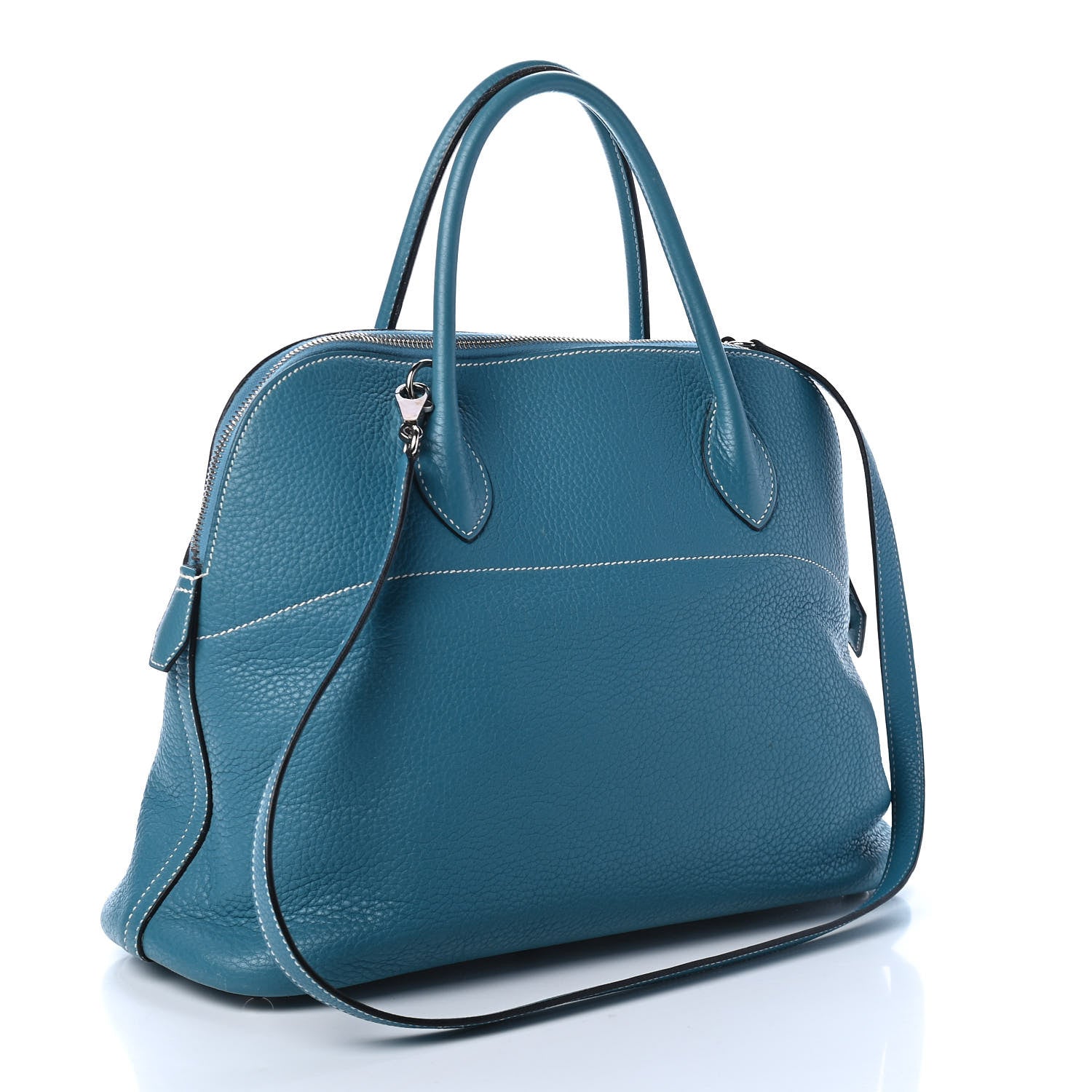 Hermes Taurillon Clemence Bolide 35 Bleu Jean 2 of 5