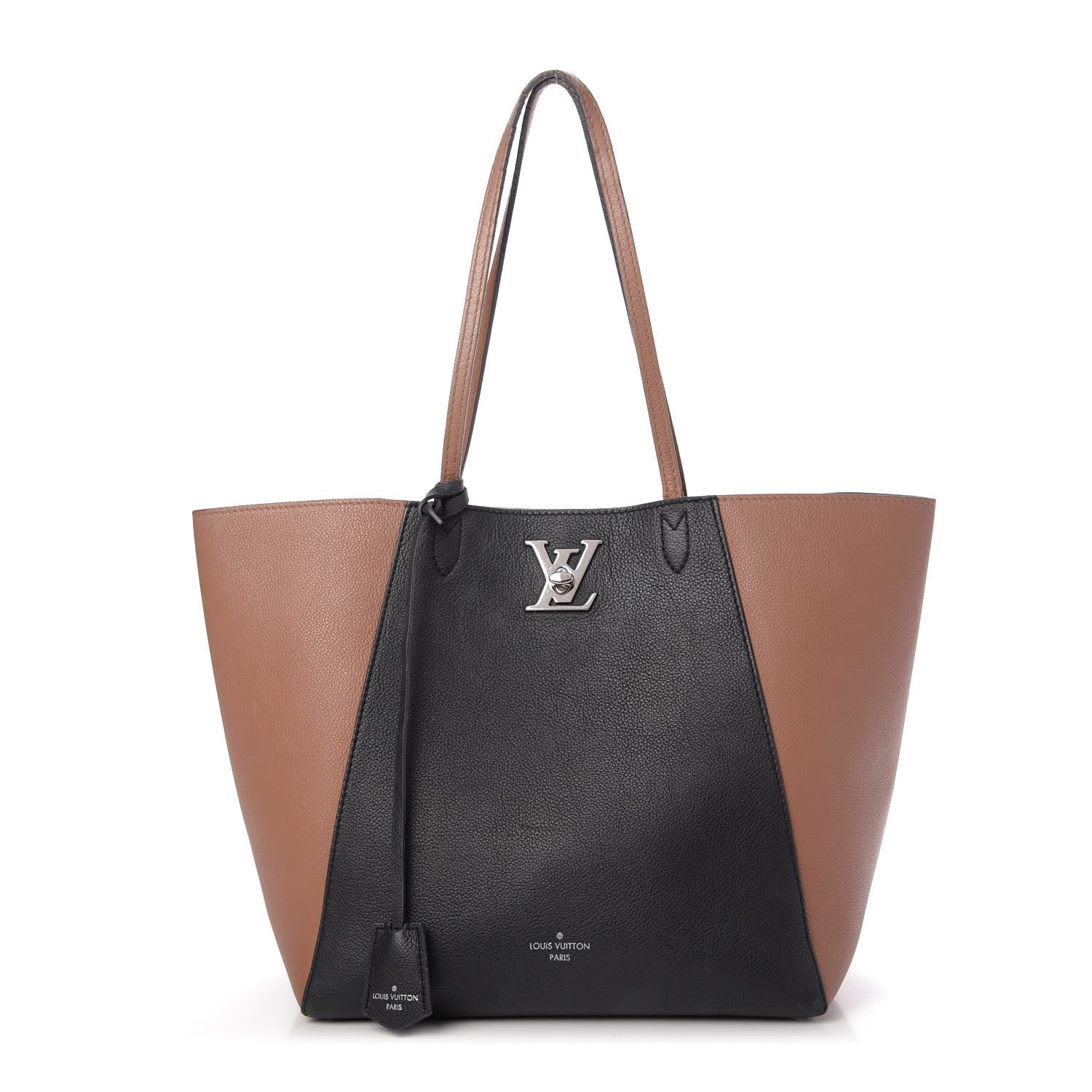Louis Vuitton Calfskin Lockme Cabas Bois de Rose Black 1 of 13