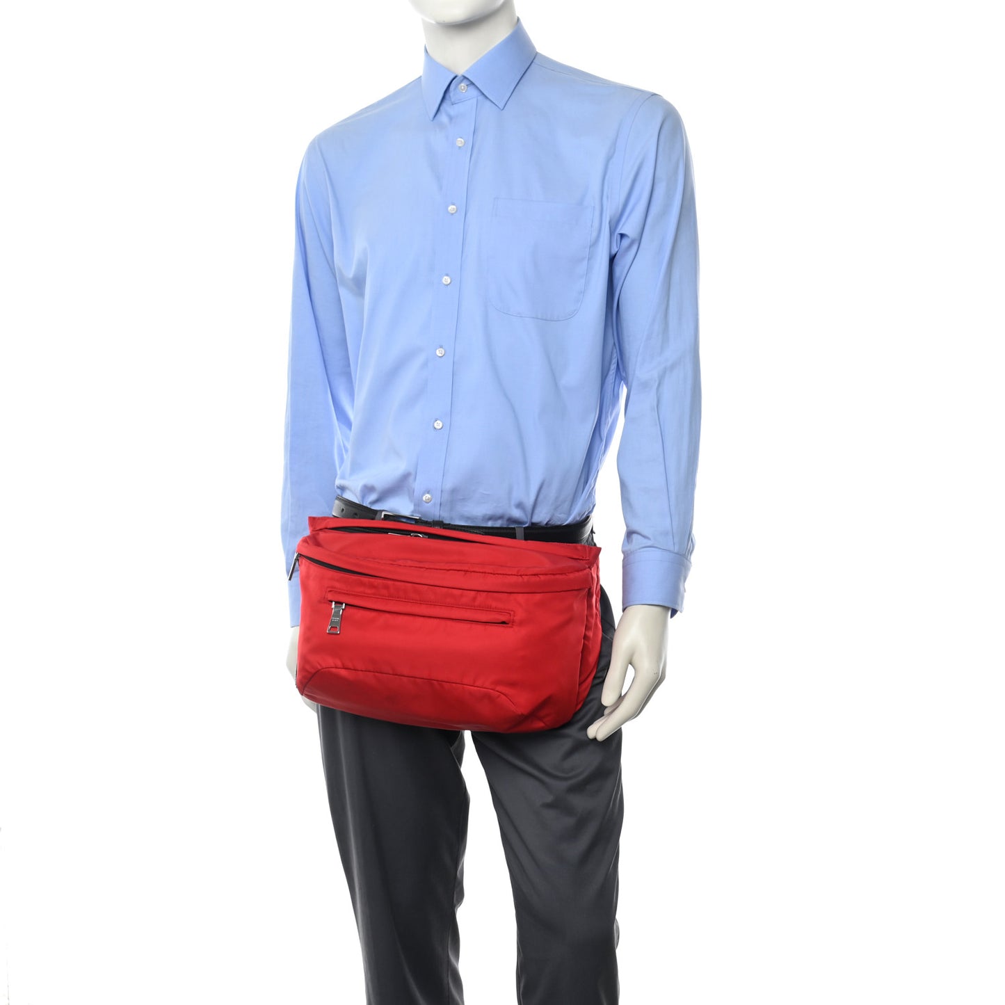Tessuto Nylon Belt Bag Red
