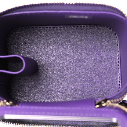 Chanel Lambskin Quilted Top Handle Mini Vanity Case With Chain Purple 5 of 14