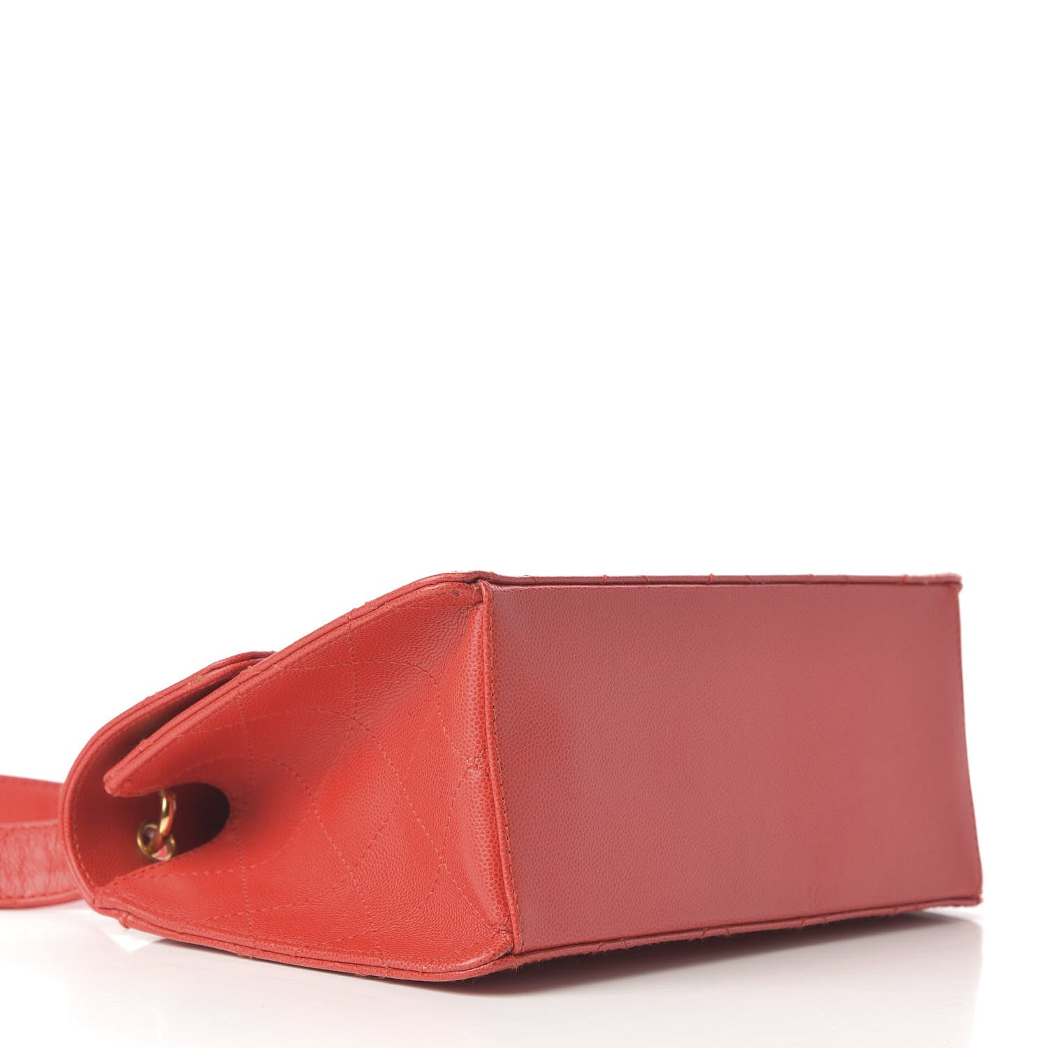 Chanel Caviar Stitched Flap Shoulder Bag Red 4 of 9