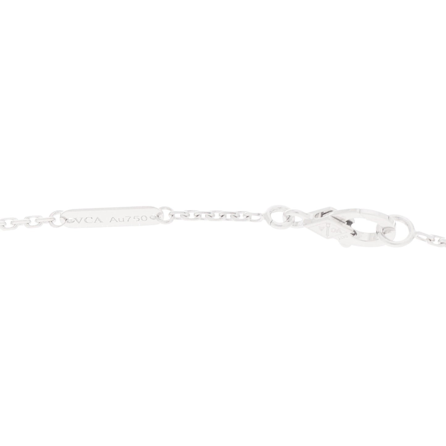 18K White Gold Mother of Pearl Vintage Alhambra Pendant Necklace